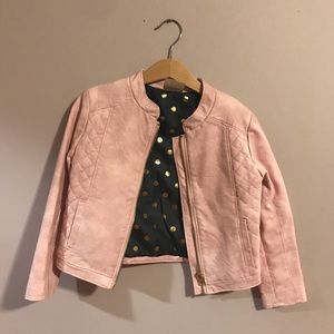 Kids, Pink leather like jacket. Size 5t